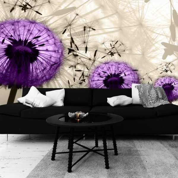 tapeta z fioletowymi dmuchawcami