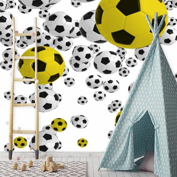 tapeta z motywem piłek nożnych