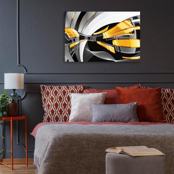 obraz z motywem żółtej abstrakcji