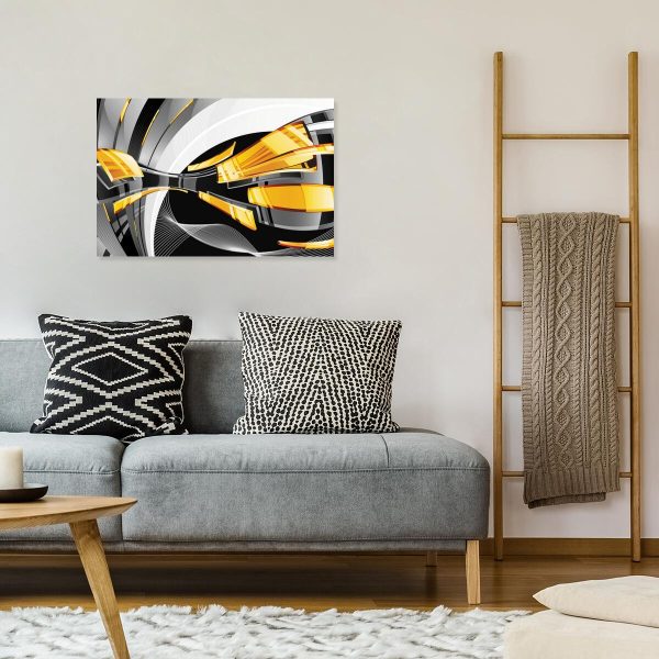 obraz z żółtą abstrakcją