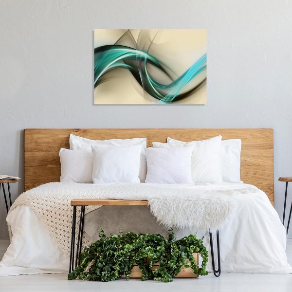 turkusowa abstrakcja na obrazie