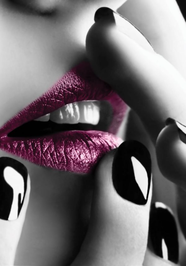 Plakat glamour z kobiecymi ustami