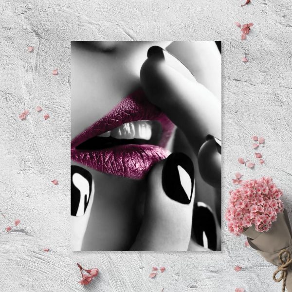 Plakat glamour z kobiecymi ustami dla kobiety