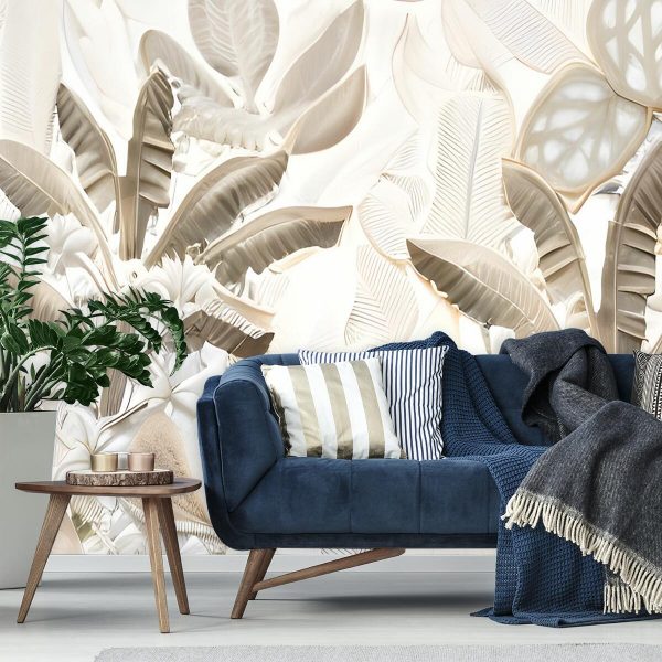 fantazyjne liście na tapecie