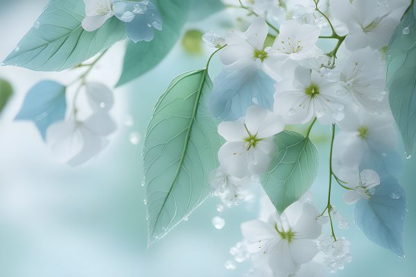 tapeta z motywem kwiatów na drzewie