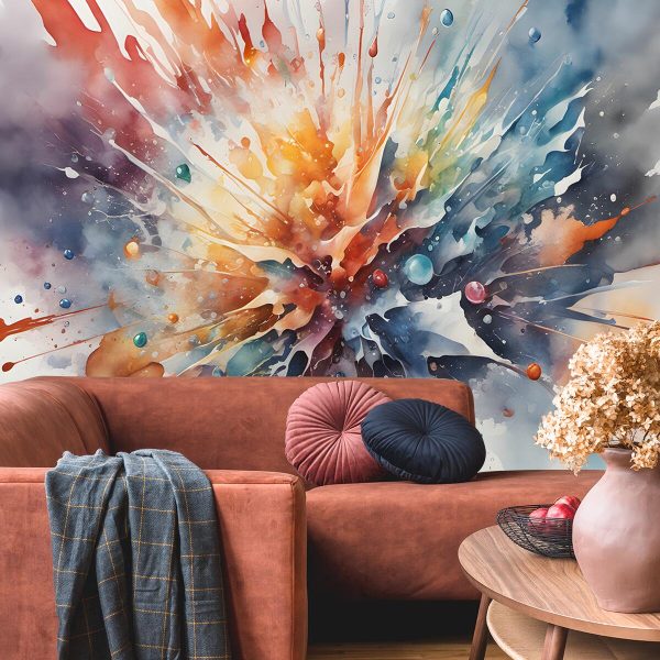 tapeta z wielkim rozbryzgiem farby