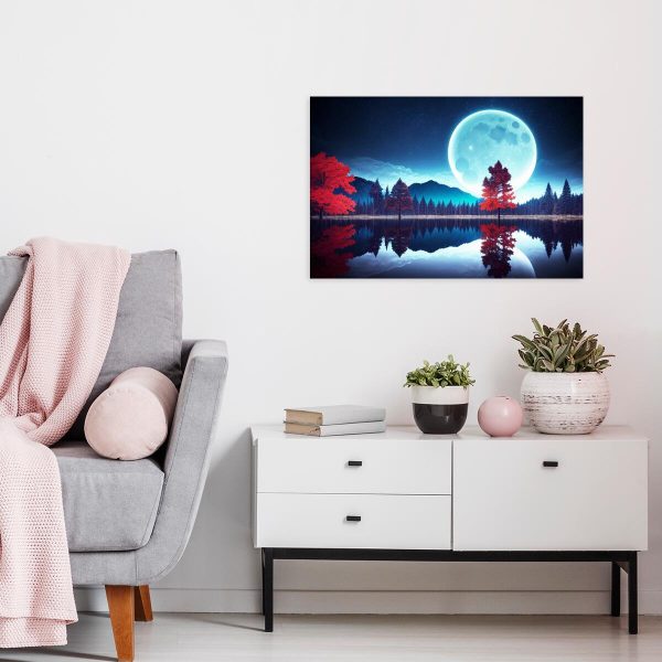 obraz czerwone drzewa