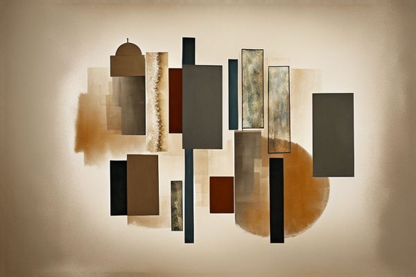 obraz z abstrakcyjną kompozycją form