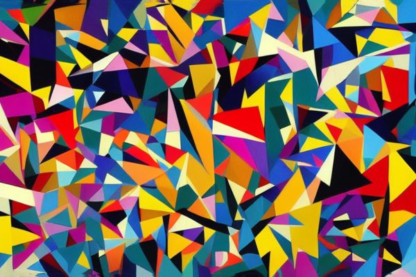 Obraz z bajecznie kolorowymi wielokątami