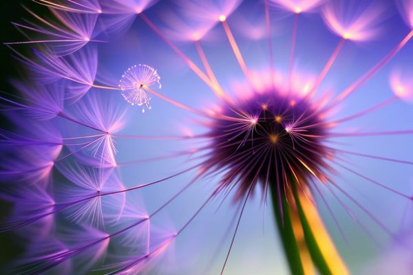 Obraz z fioletowym dmuchawce