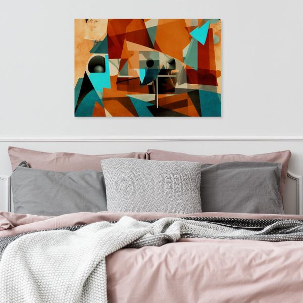 Obraz z motywem twarzy i abstrakcji