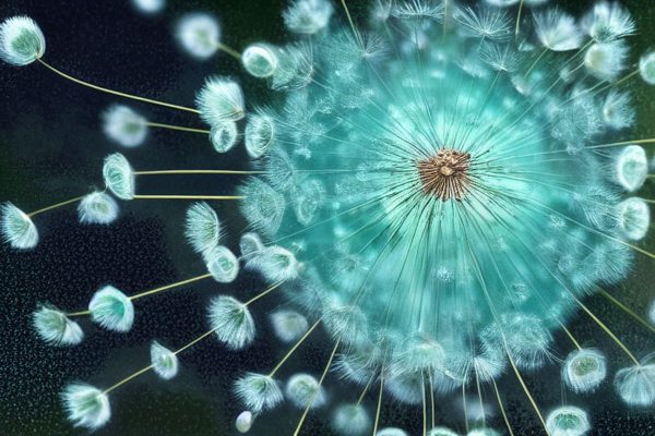 obraz ze świetlistym dmuchawcem