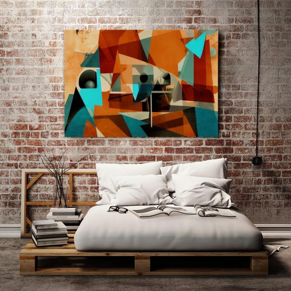 Twarz i abstrakcja na obrazie