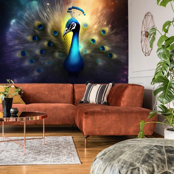 Foto-tapeta z kolorowym pawiem