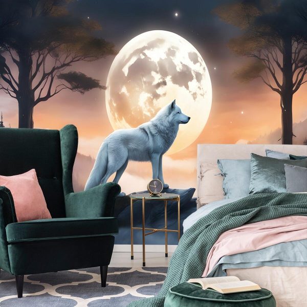 Fototapeta pejzaż z wilkiem