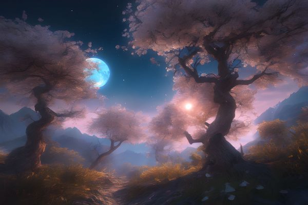 Fototapeta z nocnym krajobrazem