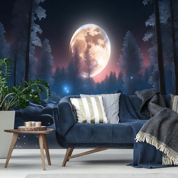 tapeta z jeziorem nocą