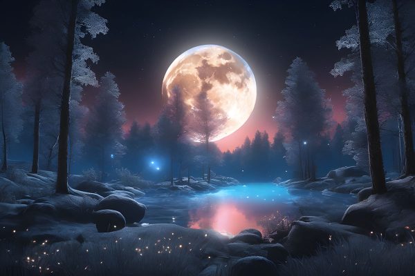 Tapeta z krajobrazem nocą