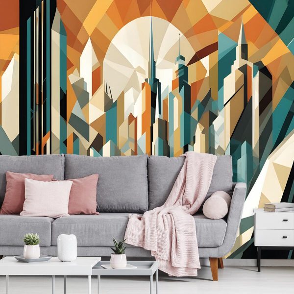 Tapeta z wieżowcami w abstrakcji
