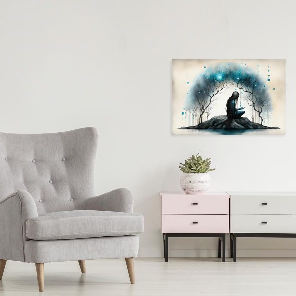 Obraz z siedzącą kobietą
