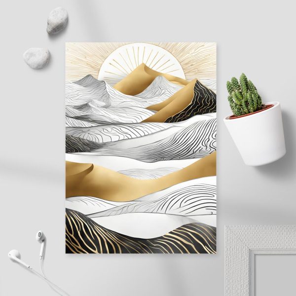 Plakat słońce nad pustynią