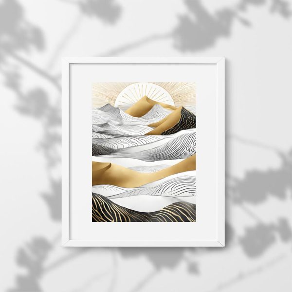 Plakat z motywem pustyni o świcie