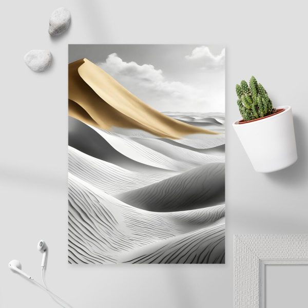 Plakat z pustynią lub wydmami