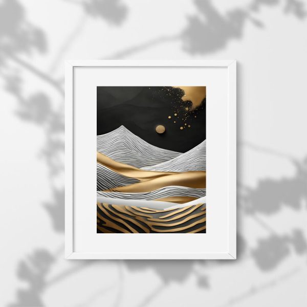 Plakat z pustynią w nocy