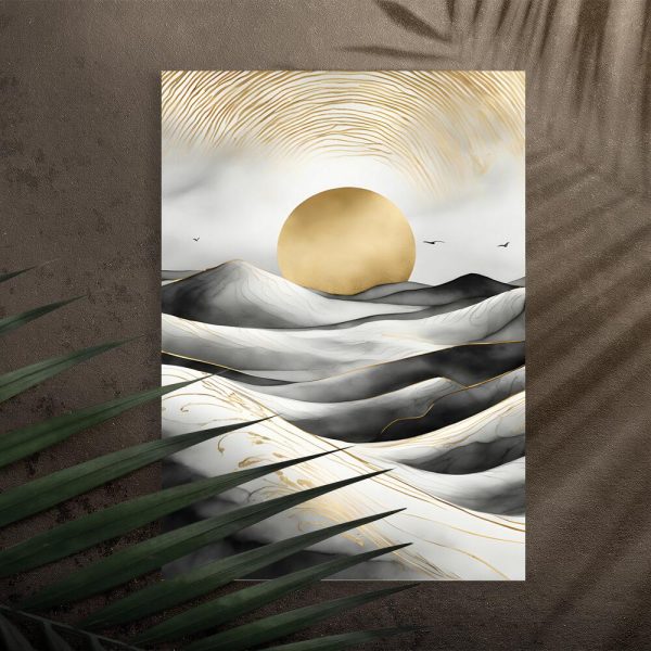 Plakat z zachodem słońca