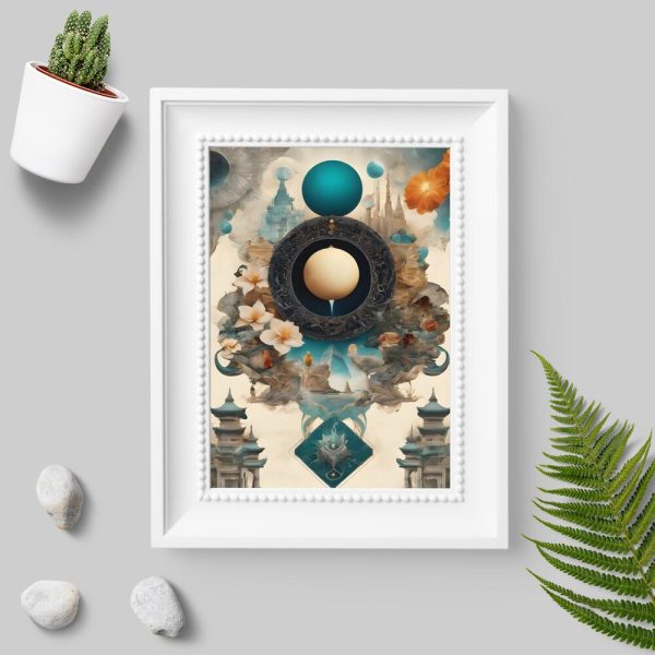 Plakat ze świątyniami