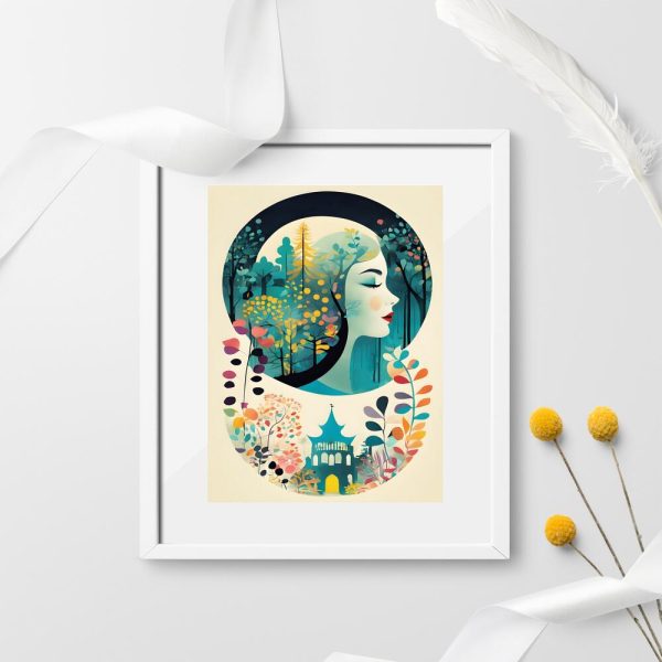 plakaty z kobietą i wieżą