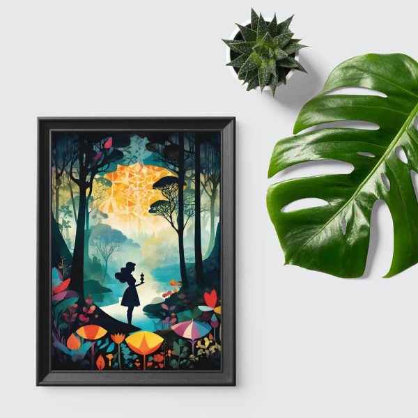 plakaty z ludźmi w lesie