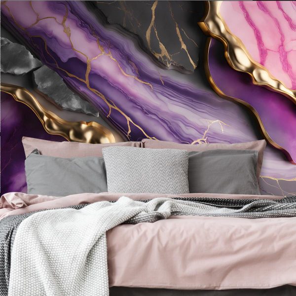 fototapeta z fioletowymi elementami abstrakcji