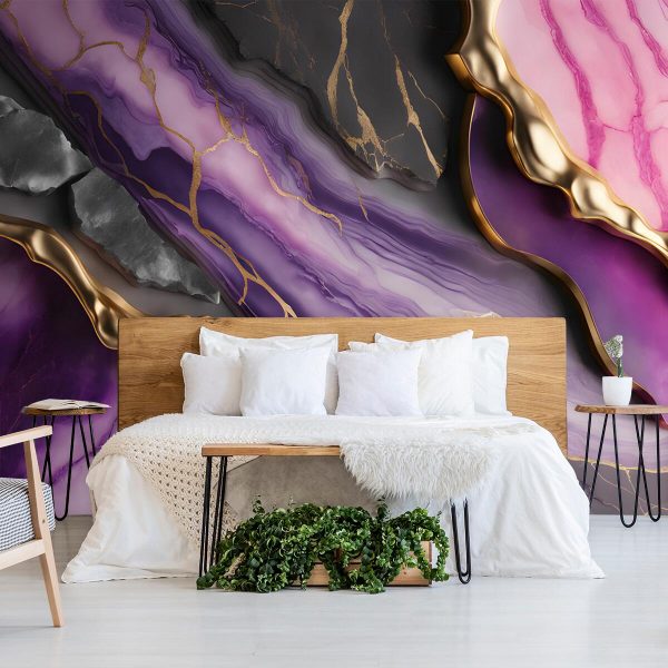 tapeta fioletowe ametysty