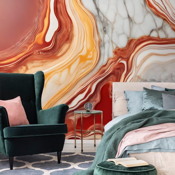 tapeta z elementami marmuru - abstrakcja