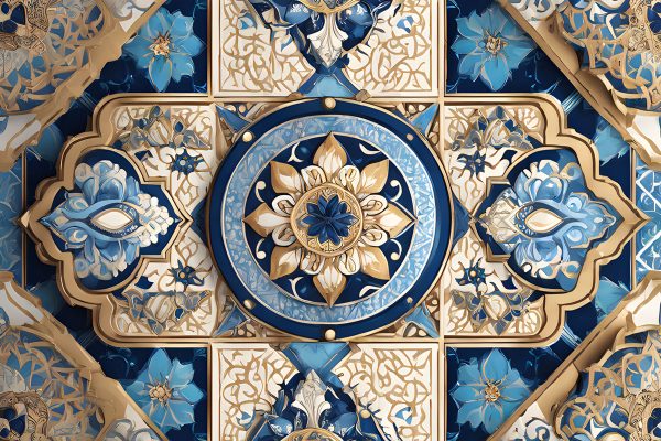 Tapeta z motywem wzorów azulejos