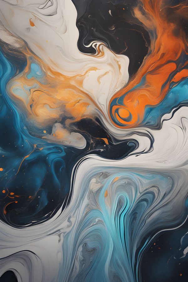 Obraz z motywem mieszaniny farb - abstrakcja