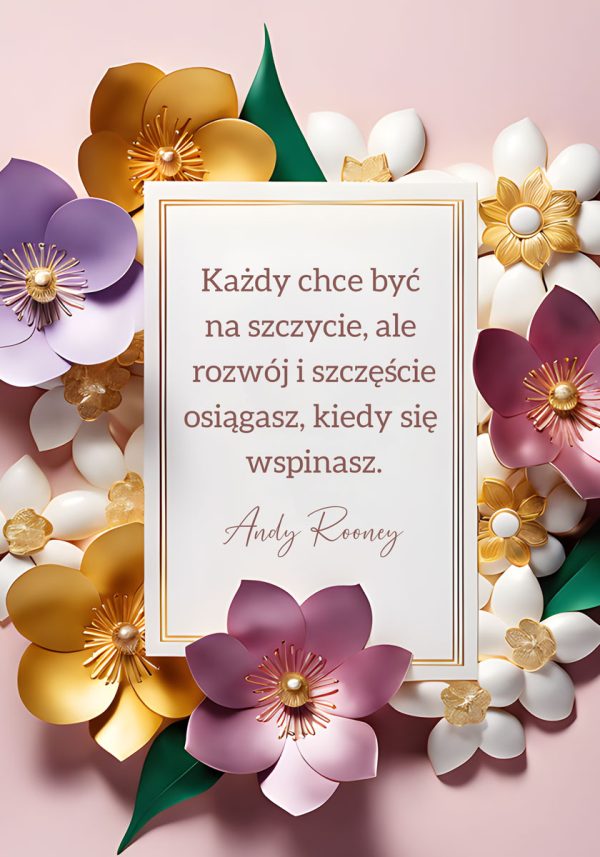 Plakat z motywem cytatu sławnej osoby