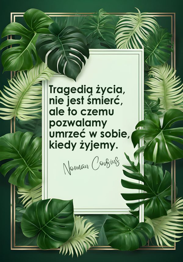 Plakat ze złotą myślą