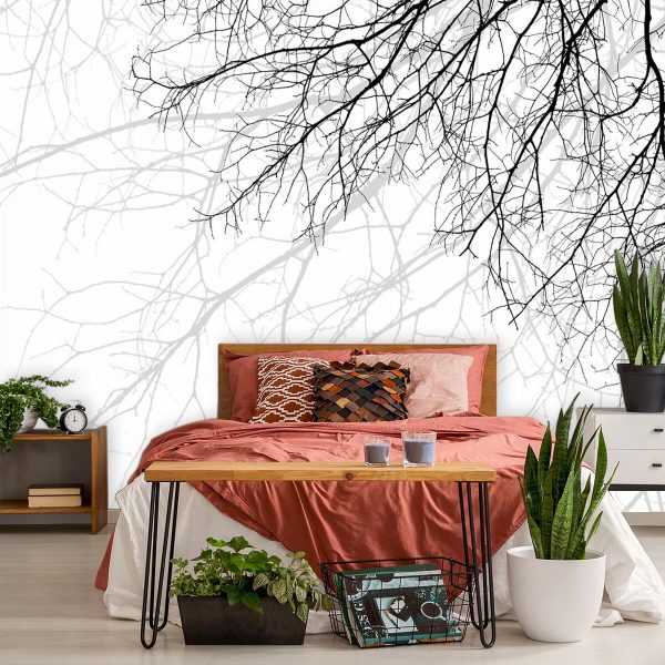 Tapeta z gałęziami do wyjątkowego wnętrza