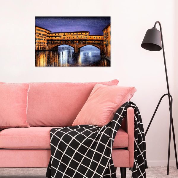 nocny widok na obrazie na ścianę