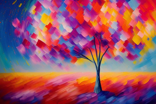 Obraz kolorowe drzewo