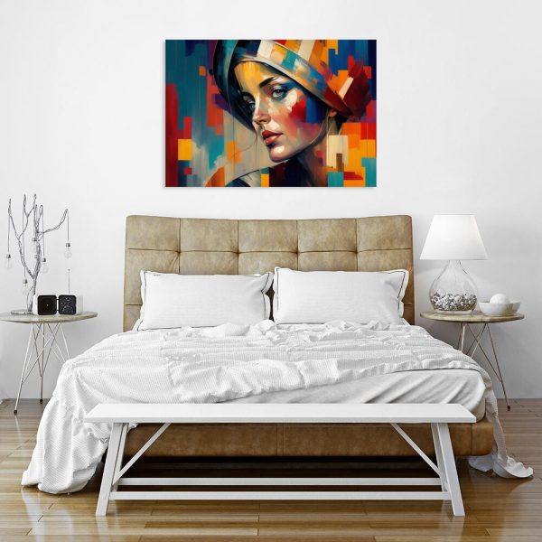 Obraz kolorowy portret kobiety