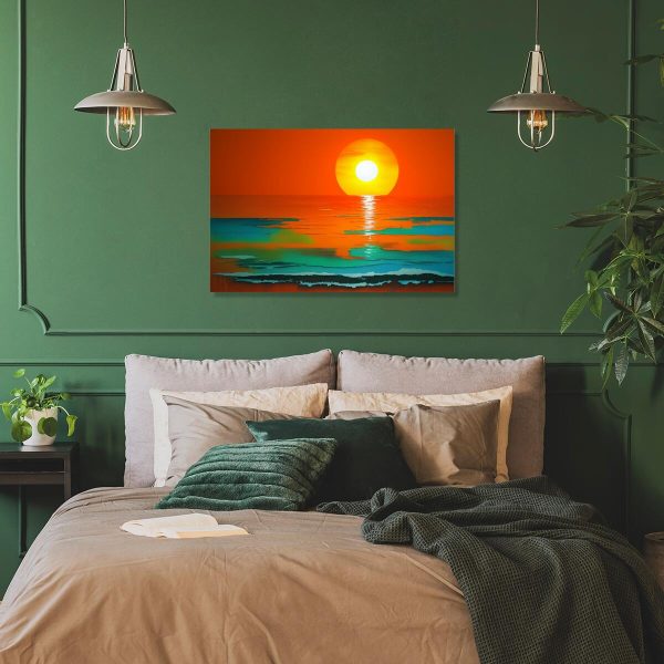 obraz - pomarańczowy zachód słońca