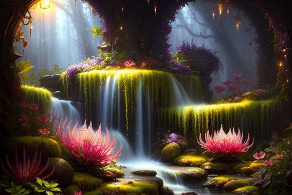 Obraz widok na tajemniczy ogróg