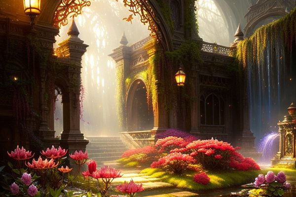 Obraz widok na tajemniczy zamek