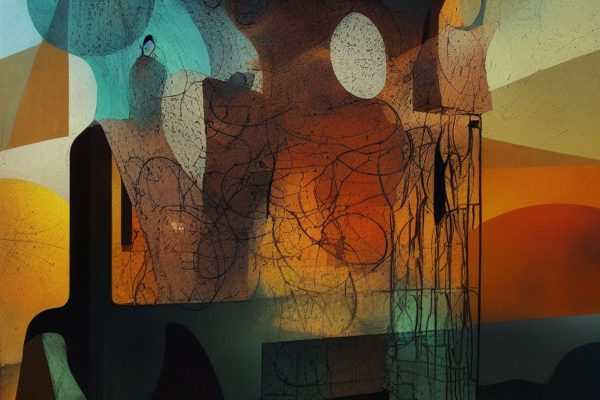 Obraz z abstrakcją w ciepłych kolorach