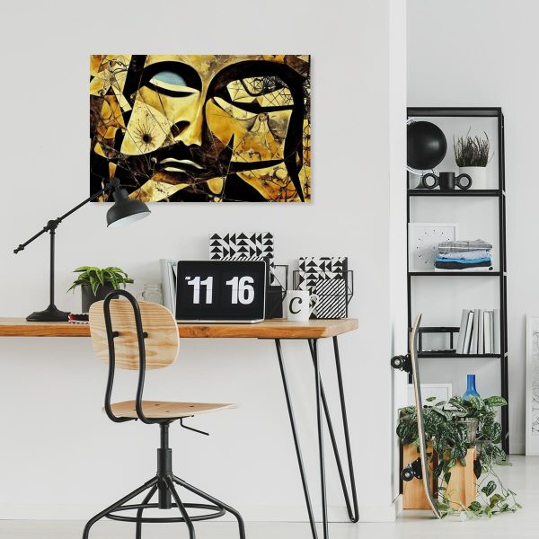 Obraz z abstrakcyjną twarzą