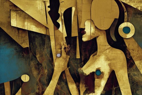 Obraz z abstrakcyjnym aktem kobiety