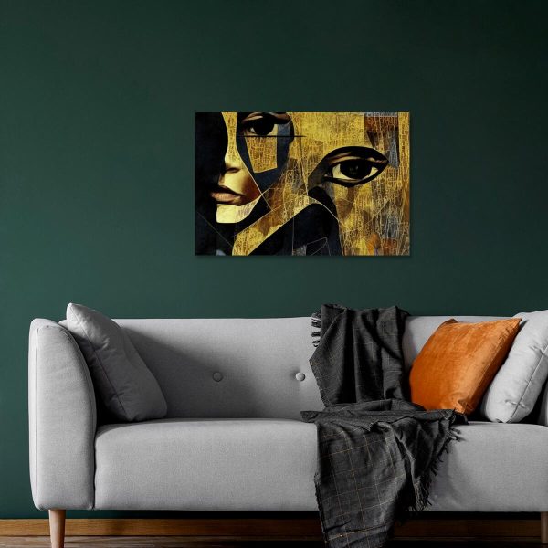 Obraz z abstrakcyjnym okiem i twarzą